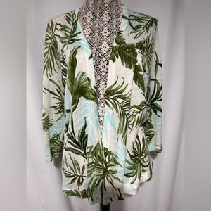 Rox & Allie Tropical Theme Light Weight Sweater Size 3X 3/4 Length Sleeves